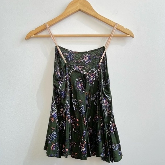 Free People Size X-Small Sweet Talk Rayon Cami Tank Top, Green - NWT - Picture 4 of 11